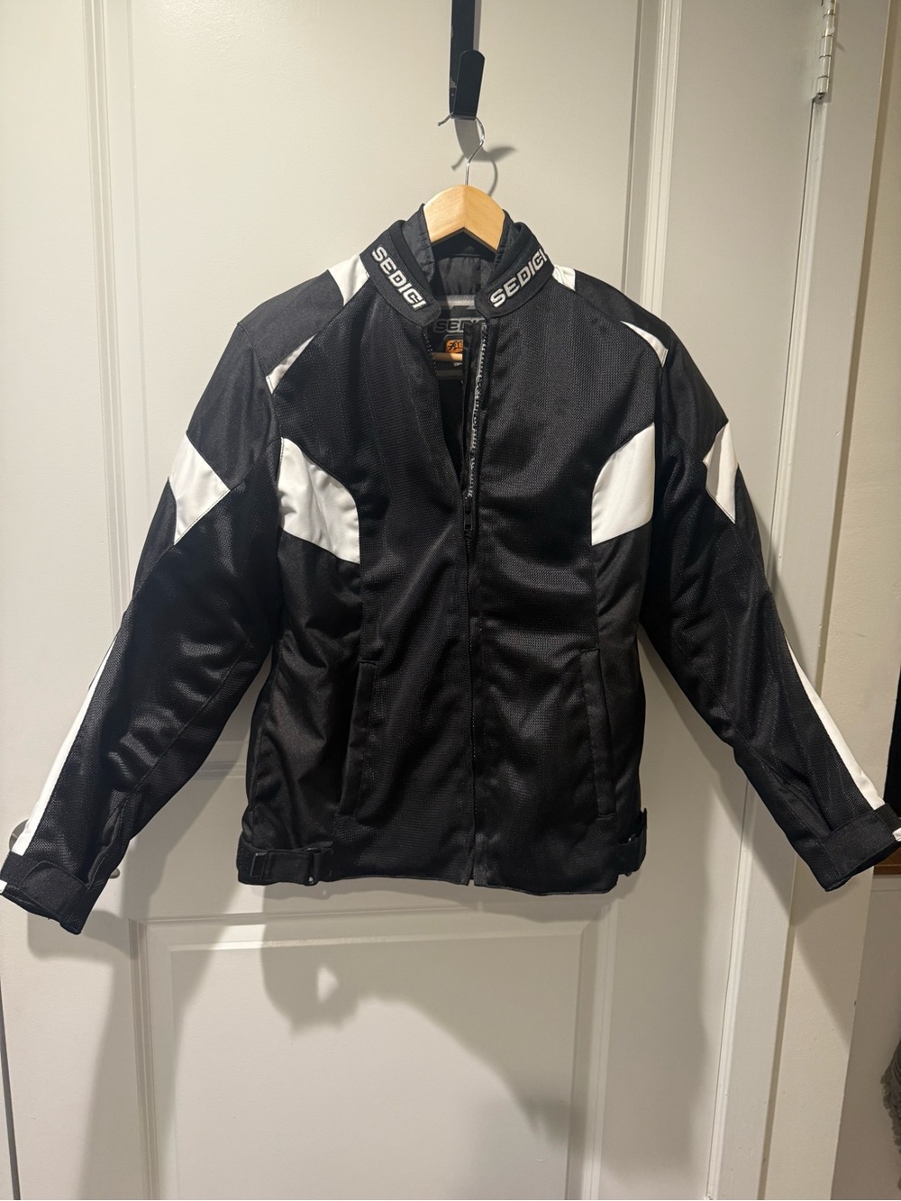 Women’s Sedici #16 Black & White Textile Motorcycle Jacket